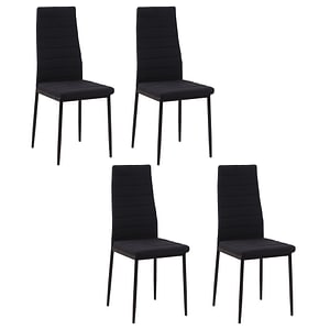 Set 4 scaune captusite pentru camera de zi moderne HomCom, 41x50x97cm, Metal/PL, Negru