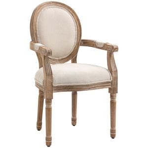 Scaun de sufragerie HomCom, 56 cm x 54 cm x 96 cm, Lemn, Alb