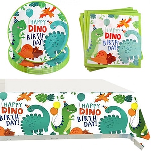 Set 20 farfurii, 20 servetele si o fata de masa pentru petrecere Amycute, hartie, multicolor