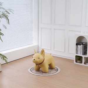 Taburet Buldog Francez KJP 5305, 33X 70X 60 cm,  Galben