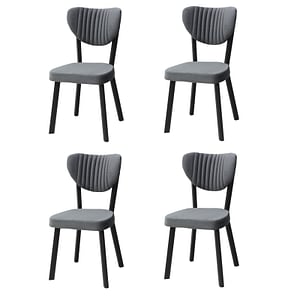 Set 4 Scaune bucatarie Elite Gri, picioare metalice, material textil tip baby face