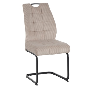 Scaun pentru sufragerie, gri, negru, sezut super moale, cu arcuri, tapitat si matlasat, picioare din metal, rezistent, 46x62, 5x97 cm
