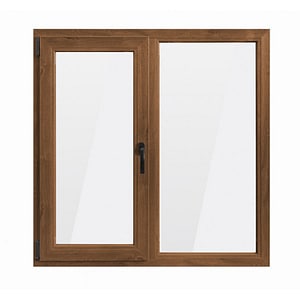 Fereastra PVC termopan VEKA 76MD, 6 camere izolare, 1460x1160 mm, nuc, deschidere oscilobatanta stanga