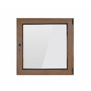 Fereastra PVC termopan VEKA 76MD, 6 camere izolare, 560x560 mm, nuc, deschidere oscilobatanta dreapta