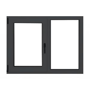 Fereastra PVC termopan VEKA 76MD, 6 camere izolare, 1460x1160 mm, gri antracit, deschidere oscilobatanta stanga
