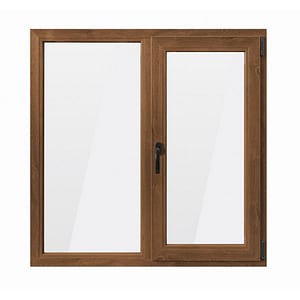 Fereastra PVC termopan VEKA 76MD, 6 camere izolare, 1160x1160 mm, nuc, deschidere oscilobatanta dreapta