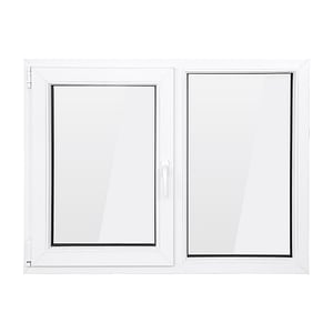 Fereastra PVC termopan VEKA 76MD, 6 camere izolare, 1200x1200 mm, alba, deschidere oscilobatanta stanga