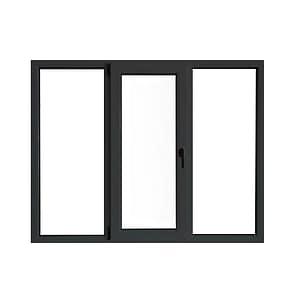 Fereastra PVC termopan VEKA 76MD, 6 camere izolare, 2200x1200 mm, gri antracit, deschidere oscilobatanta stanga