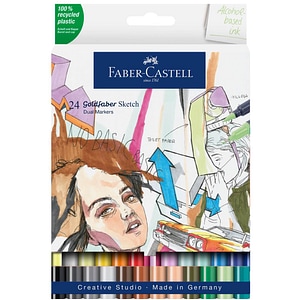 Set markere sketch cu 2 capete manga Goldfaber Faber-Castell - 24