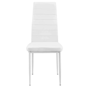 Scaun de Bucatarie sau Living, Piele Sintetica, Cadru Metalic, Culoare Alb