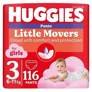 Scutece chilotel Huggies Little Movers 3, Girl, 6-11 kg, 116 buc