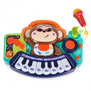 Pian Hola, DJ Monkey, Interactiv, Cu functii muzicale, Cu microfon, 18 luni+