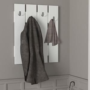 Cuier panou UnicUtil UUORG30, Elegant Hooks, 64.7 x 3.6 x 80 cm, Alb, 