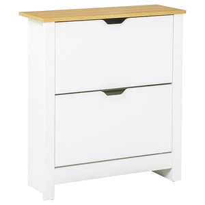 Dulap modern pentru pantofi capacitate 12 perechi max cu 2 rafturi reglabile si detasabile HomCom, 72x26x80 cm, PAL, Alb