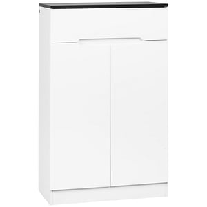 Dulap pentru pantofi slim de 12 perechi pentru holuri cu 3 rafturi reglabile si sertar HomCom, 60x32x100cm, PAL, Alb