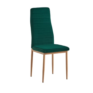 Scaun living, bucatarie, verde smarald, picioare din metal, maro, tapiterie de catifea, design modern, rezistent si confortabil, 41x49x96 cm