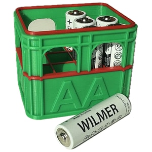 Organizator baterii AA, Verde