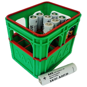 Organizator baterii AAA, Verde