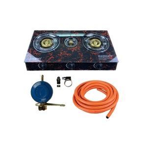 Set aragaz 3 ochiuri COBI SMART, din sticla securizata, aprindere pe quartz, 2m furtun gaz cu insertie, reductor cu cheie si 2 coliere incluse