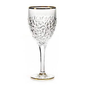 Set 6 pahare cristal Bohemia Nicolette Goblet Gold, 320ml