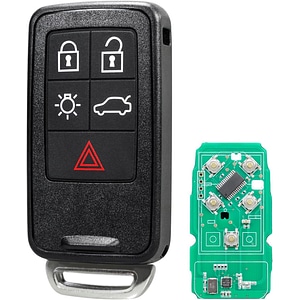 Cheie Auto Programabila Completa 433MHz, Techstar, cu 5 butoane si Cip ID46, Compatibila Volvo S60, V60, V70, XC60, XC70, S80, V40, FCCID: KR55WK49264, cu electronica si lama