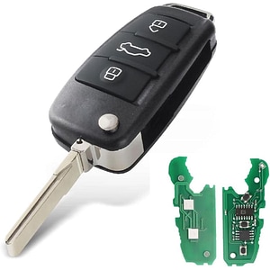 Cheie Auto Programabila Techstar cu 3 butoane pentru Audi Q7 B7 Q3 A3 TT A2 A8 A6 A6L A4 S5 C5 C6 B6 A4L A5 Q5 S RS Cabrio, Avant, Quattro, 433MHz, ID48, FCC: 8E0837220 / 8E0837220