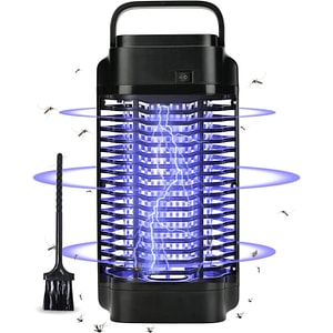 Lampa UV anti insecte Simply Joy, aparat anti tantari, muste, silentioasa, Usor de folosit, impotriva insectelor, cu radiatie 360 pentru interior sau exterior, 4200V, Negru