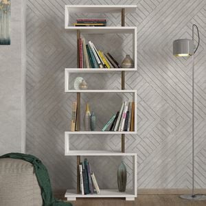 Biblioteca UnicUtil, Alb-Maro 19.5 x 60 x 163 cm