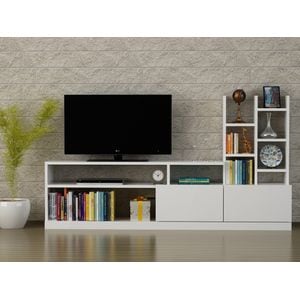 Biblioteca Living UnicUtil,165 x 26.8 x 91 cm, Alb, front PAL