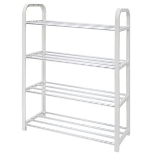 Suport pentru pantofi cu 4 rafturi, pliabil, 59 cm, alb
