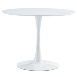 Masa bucatarie DacEnergy, realizat din MDF, fixa, rotunda, design modern, diametru 110 cm, alb mat
