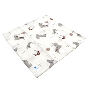 Scutec Balticbebe, Catel, Material muselina, Refolosibil, Baieti, Varsta 0+, 0-10 kg, Dimensiuni 80x80, Alb