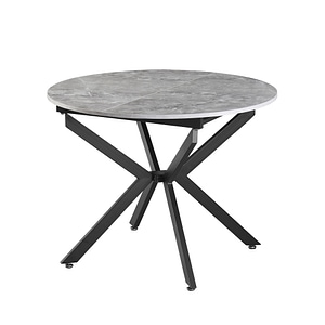 Masa extensibila de dining DacEnergy, fabricata din MDF, picioare incrucisate din metal, 100 x 100-140 x 75 cm, pentru 4-6 persoane