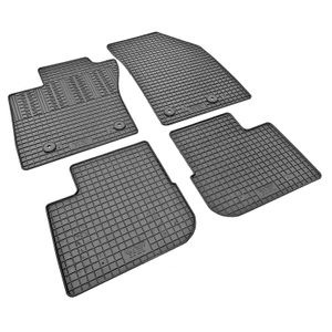 Set 4 Covorase Auto Stil Tavita din Cauciuc Moale si Flexibil Compatibile cu Fiat Tipo Hatchback si Combi 2016 - Prezent, Culoare Negru