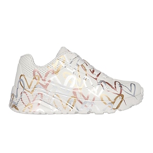 Pantofi Sport Skechers Uno Lite Metallic Love JR, Alb, 37.5