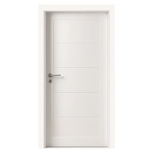 Usa Interior din MDF Novo Doors NDF01 LUX PREMIUM SOFT TOUCH, Cadru din Lemn Masiv, KIT COMPLET, Toc Reglabil INCLUS, Plinta pe Ambele Parti, 60x200 cm, Alb mat