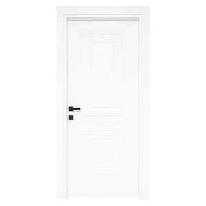 Usa Interior din MDF Novo Doors NDF22 LUX PREMIUM SOFT TOUCH, Cadru din Lemn Masiv, KIT COMPLET, Toc Reglabil INCLUS, Plinta pe Ambele Parti, 70x200 cm, Alb mat