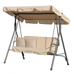 Balansoar gradina acoperit JollyMag HO01K, 3 locuri, maxim 260 kg, perne bej