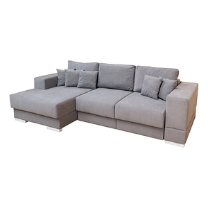 Coltar Extensibil Boston, Cu lada de depozitare, 266 x 112,5 x 90 cm, Stofa Gri - Vega 10 Stanga