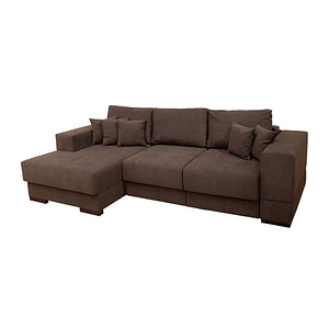 Coltar Extensibil Boston, Cu lada de depozitare, 266 x 112,5 x 90 cm, Stofa Maro - Vega 36 Stanga