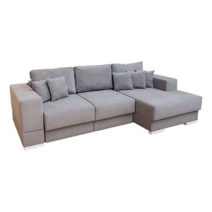Coltar Extensibil Boston, Cu lada de depozitare, 266 x 112,5 x 90 cm, Stofa Gri - Vega 10 Dreapta