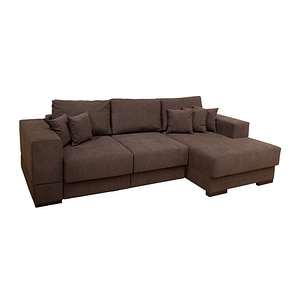 Coltar Extensibil Boston, Cu lada de depozitare, 266 x 112,5 x 90 cm, Stofa Maro - Vega 36 Dreapta