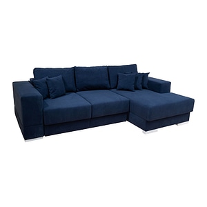 Coltar Extensibil Boston, Cu lada de depozitare, 266 x 112,5 x 90 cm, Stofa Albastra inchis - Vega 39 Dreapta