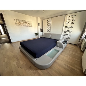 Protectie saltea jersey RestShield Coneltex, 140-160x200 cm, dreptunghiulara, culoare albastra
