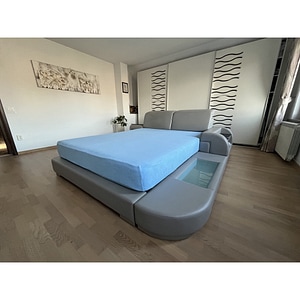 Protectie saltea frotir SleepProtect by Coneltex, 140-160x200 cm, dreptunghiulara, culoare albastra