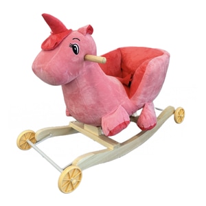 Balansoar cu roti Unicornul Magic, din plus, roz