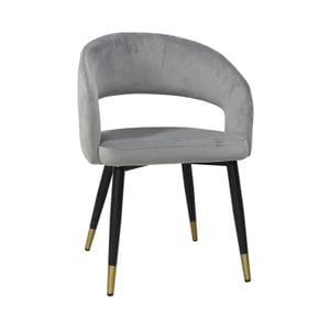 Scaun living Material textil, Monaco Gri, picioare metalice