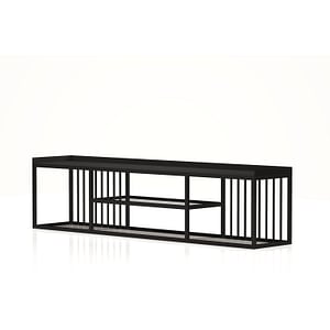 Comoda TV Marsah Home, 180x48x35 cm, cadru metalic negru mat