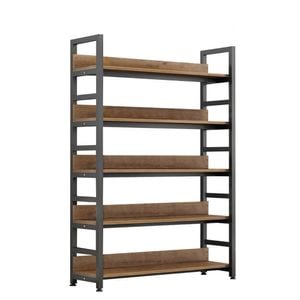 Raft DacEnergy, structura metalica, rafturile sunt realizate din MDF laminat, cinci polite spatioase, spatiu de depozitare deschis, 80 x 30 x 145,5 cm