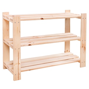 Raft DacEnergy, realizat din lemn de pin, cu 2 polite, 80 x 38 x 55 cm, culoarea naturala